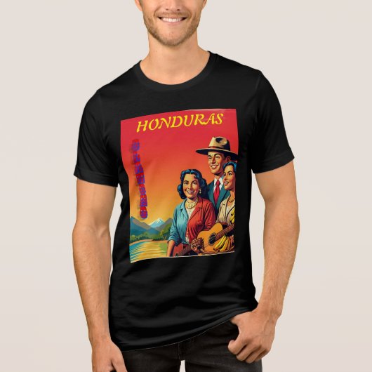  Honduras OLANCHO Retro poster Tri-Blend Shirt (Voorkant)