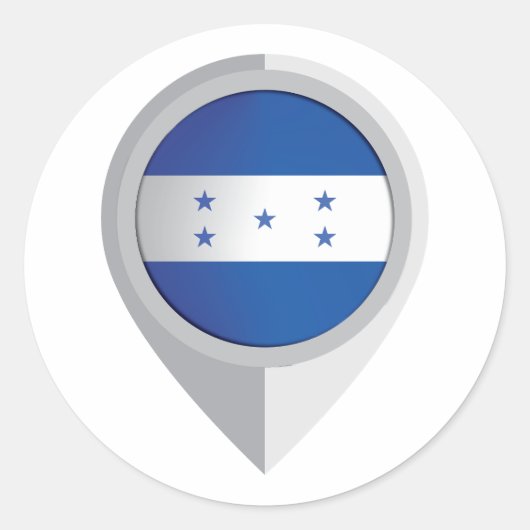 Honduras Pin Locatie Vlag Ronde Sticker (Voorkant)