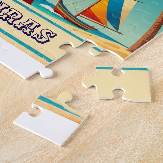  Honduras PLAYAS CHOLUTECA Retro poster Legpuzzel (Zijkant)