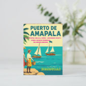  Honduras Puerto AMAPALA Retro poster Briefkaart (Staand voorkant)