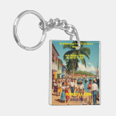 Honduras Puerto LA CEIBA Retro poster Sleutelhanger (Voorkant Links)