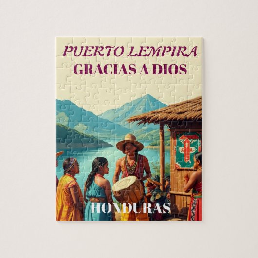  Honduras Puerto LEMPIRA Retro poster Legpuzzel (Verticaal)