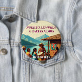 Honduras Puerto LEMPIRA Retro poster Ronde Button 4,0 Cm (In situ)