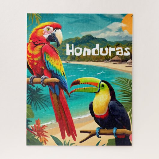 Honduras Reizen  Retro Poster Legpuzzel (Verticaal)