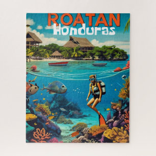 Honduras Roatan Travel  Retro Poster Legpuzzel