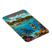 Honduras Roatan Travel  Retro Poster Magneet (Rechterzijde)