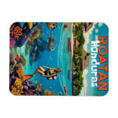 Honduras Roatan Travel  Retro Poster Magneet (Horizontaal)