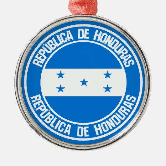 Honduras Round Emblem Metalen Ornament (Voorkant)