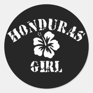 Honduras roze meisje ronde sticker