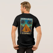  Honduras Ruinas de Copán Retro poster Tri-Blend Shirt (Achterkant volledig)