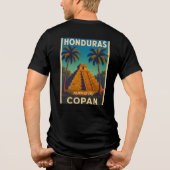  Honduras Ruinas de Copán Retro poster Tri-Blend Shirt (Achterkant)
