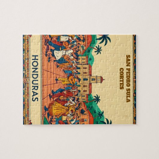 Honduras SAN PEDRO SULA Retro poster Legpuzzel (Horizontaal)