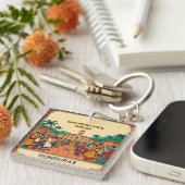 Honduras SAN PEDRO SULA Retro poster Sleutelhanger (Voorkant Rechts)