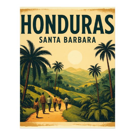  Honduras Santa Barbara Retro poster (Voorkant)