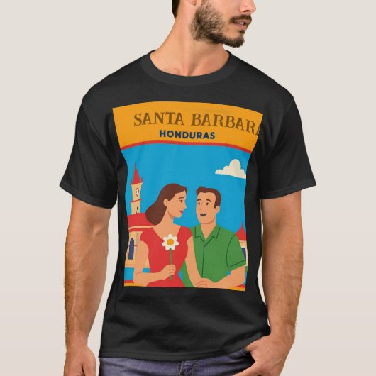  Honduras Santa Barbara Retro poster T-shirt (Voorkant)
