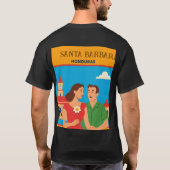  Honduras Santa Barbara Retro poster T-shirt (Achterkant)
