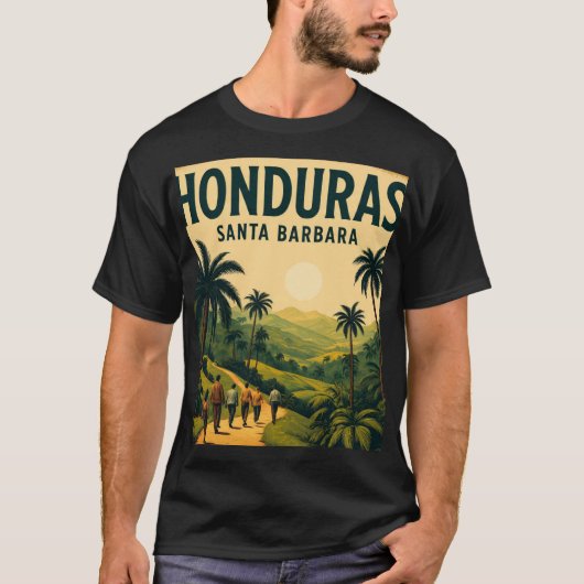  Honduras Santa Barbara Retro poster T-shirt (Voorkant)