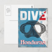 Honduras scuba duikmasker briefkaart (Voorkant / Achterkant)