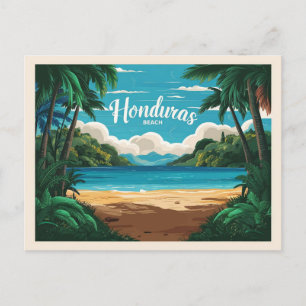 Honduras strand Retro Reizen Briefkaart