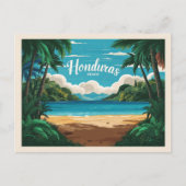 Honduras strand Retro Reizen Briefkaart (Voorkant)