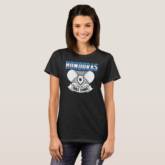 Honduras Table Tennis Support Honduran Ping Pong T-shirt (Voorkant volledig)