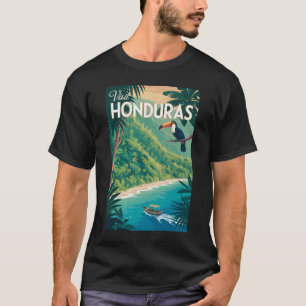 Honduras Toekan Illustratie Reis Kunst Vintage T-shirt