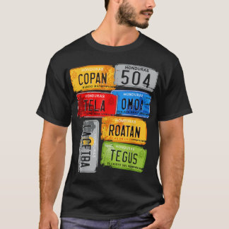 Honduras, toeristische auto borden, Copan, Tela, O T-shirt