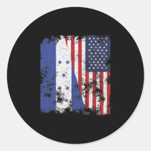 Honduras USA Flag - Half Amerikaans Ronde Sticker