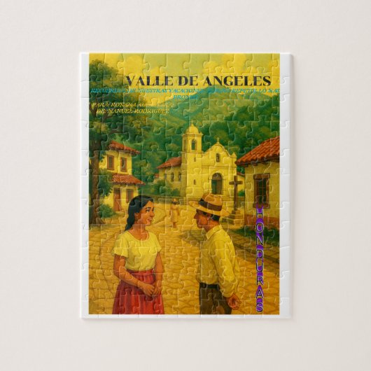  Honduras Valle de Angeles Retro poster Legpuzzel (Verticaal)