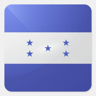 Honduras vierkante glossy vlag sticker