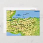 Honduras Vintage Kaart Ansichtkaart (Voorkant / Achterkant)