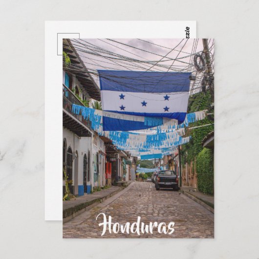 Honduras, Vlag Briefkaart (Voorkant / Achterkant)
