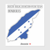 Honduras Vlag Charmante Patriottische Kaart Sticker (Vel)