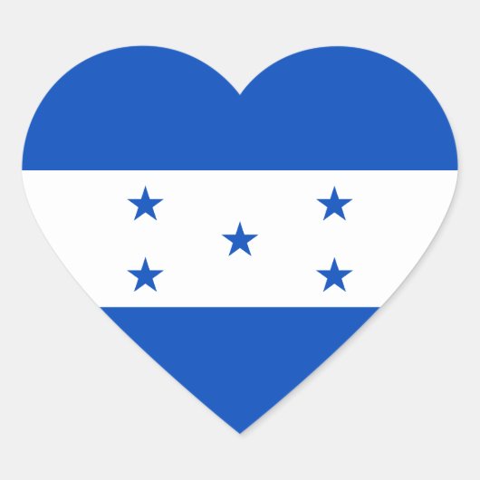 Honduras Vlag Hart Sticker (Voorkant)
