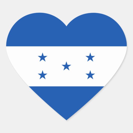 Honduras Vlag Hart Sticker (Voorkant)