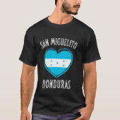 Honduras Vlag Hart van San Miguelito City T-shirt (Voorkant)