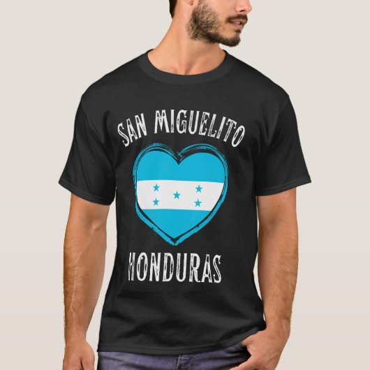 Honduras Vlag Hart van San Miguelito City T-shirt (Voorkant)