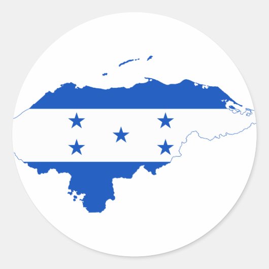 Honduras Vlag Kaart HN Ronde Sticker (Voorkant)