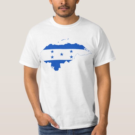 Honduras vlag Kaart HN T-shirt (Voorkant)
