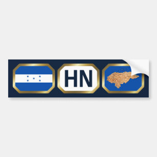Honduras Vlag Landkaart Code Bumpersticker