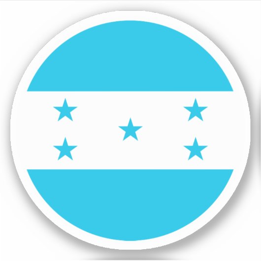 Honduras Vlag Ronde Sticker (Voorkant)