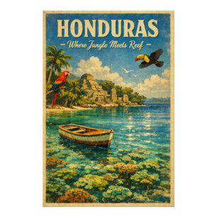 HONDURAS – Waar oerwoud en rif elkaar ontmoeten Perfect Poster