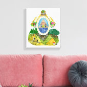 Honduras Wapen Canvas Afdruk (Insitu (Woonkamer))