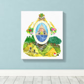 Honduras Wapen Canvas Afdruk (Insitu (Houten vloer))