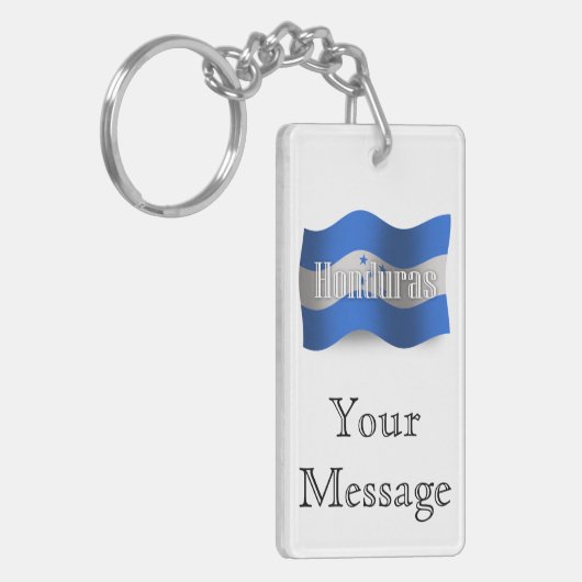 Honduras Waving Flag Sleutelhanger (Voorkant Links)
