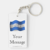 Honduras Waving Flag Sleutelhanger (achterkant)