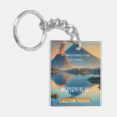 Honduras Yojoa Lake Retro poster Sleutelhanger (Voorkant Links)