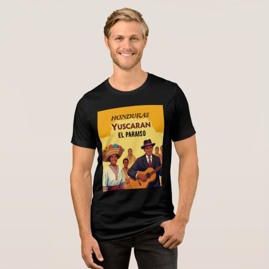  Honduras YUSCARAN Retro poster Tri-Blend Shirt (Voorkant volledig)