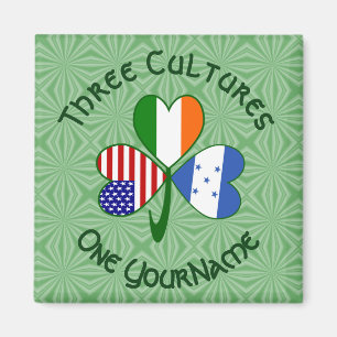 Hondurees Iers Amerikaanse Vlag Shamrock Persoonli Magneet