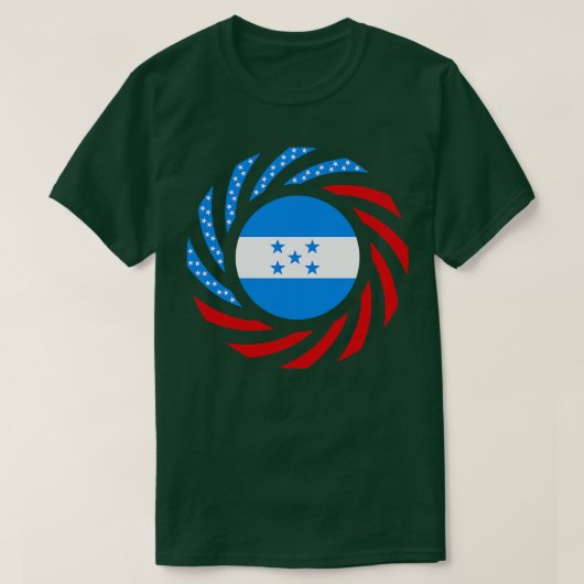Hondurese Amerikaanse Multinationale Patriot Flag  T-shirt (Design voorkant)